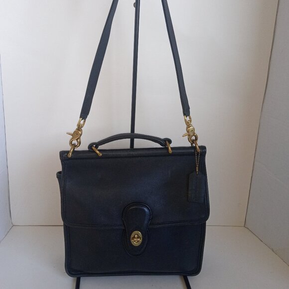 Iconic COACH Vintage 9927 WILLIS Messenger Bag Black Leather 2003 - Picture 3 of 16
